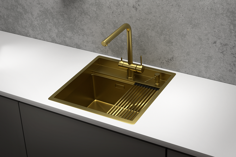 Кухонная мойка GRANULA KS-5051, ЗОЛОТО САТИН