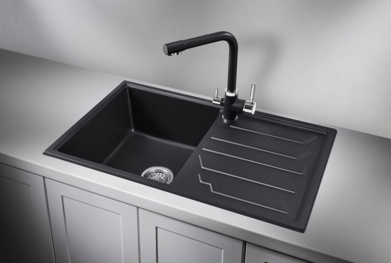 Кухонная мойка GRANULA GR-8002, ЧЁРНЫЙ