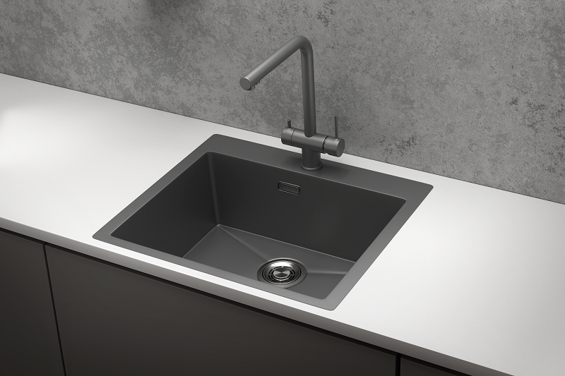 Кухонная мойка GRANULA GR-5951, ГРАФИТ МАТОВЫЙ