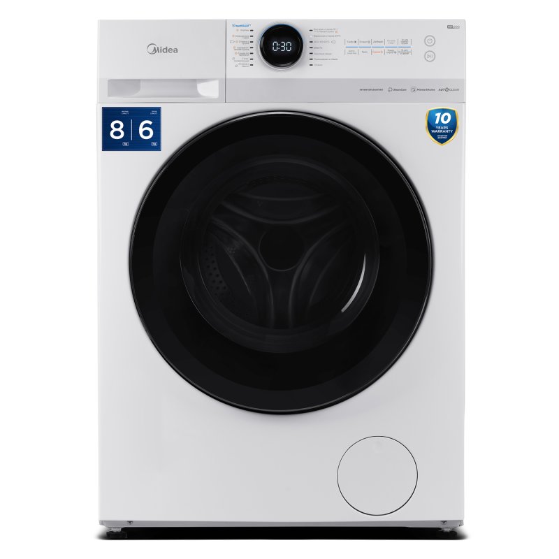 Стиральная машина с функцией сушки Midea MF200D80WBS/W-RU Lunar series