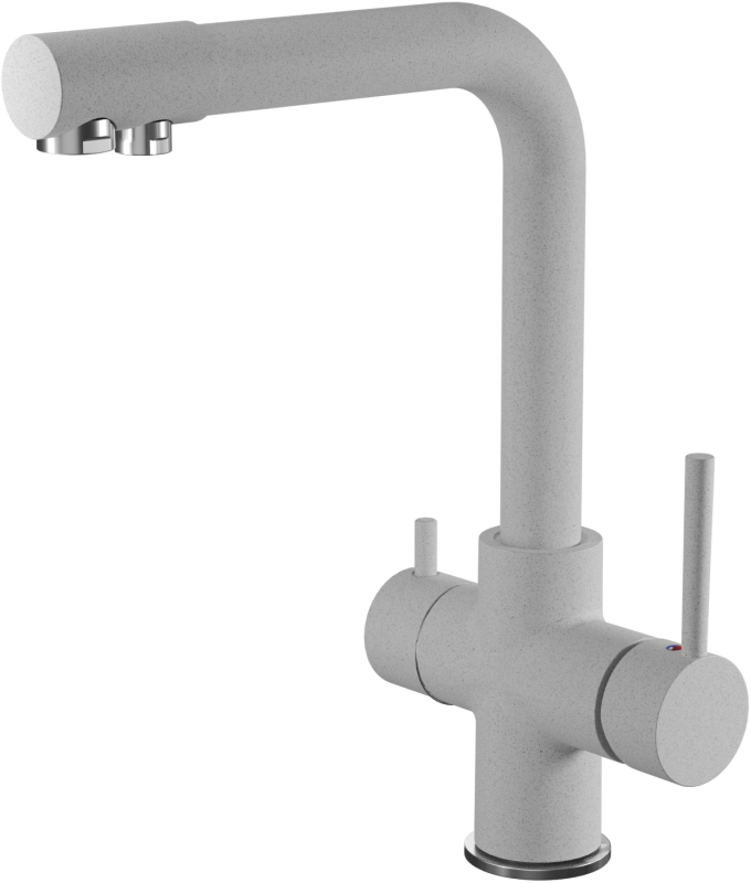 5423 Г-обр. D-35мм с краном питьевой воды серый