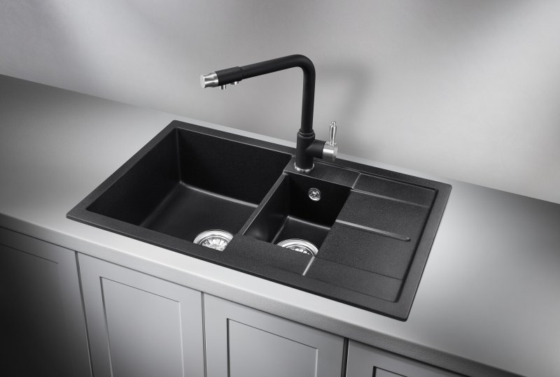 Кухонная мойка GRANULA GR-7802, ЧЁРНЫЙ