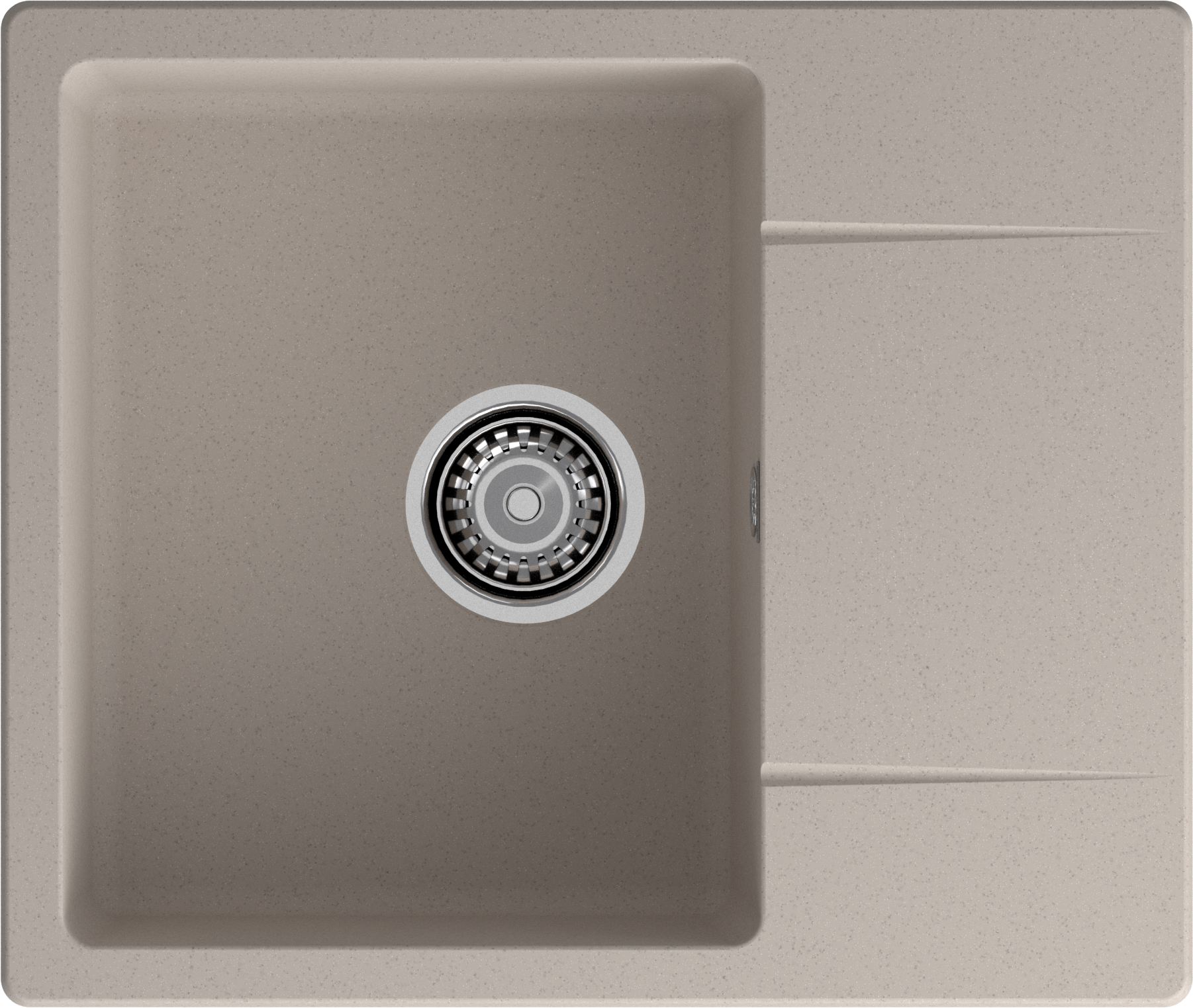 GRANFEST Мойка URBAN 258L  1-чаша+крыло 580*490мм песочный арт.GF-UR-