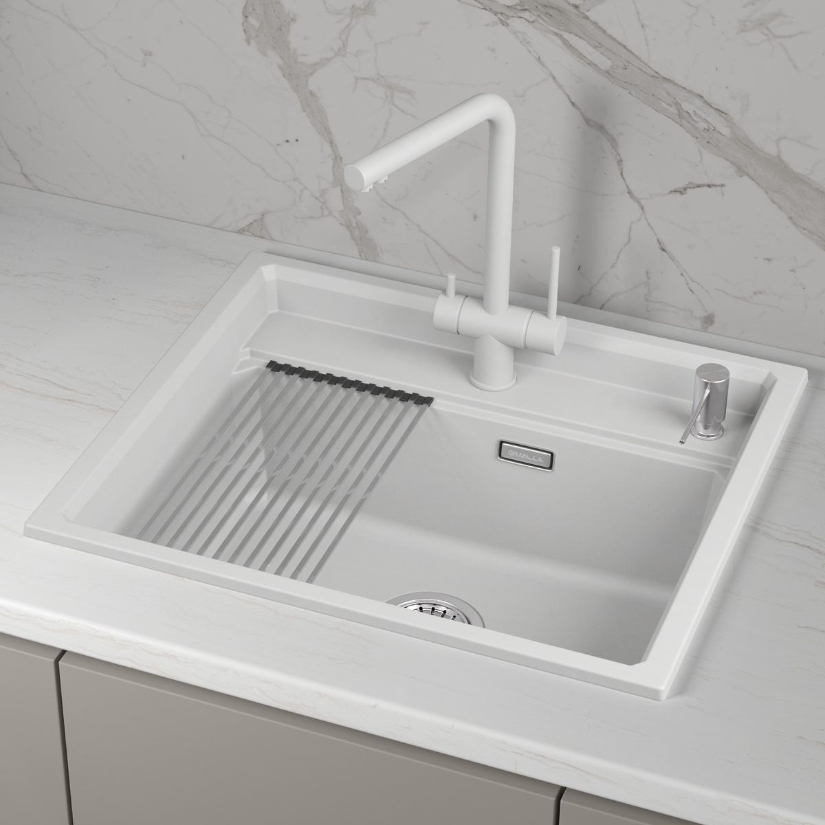 Кухонная мойка GRANULA KS-6003, АРКТИК (БЕЛЫЙ)