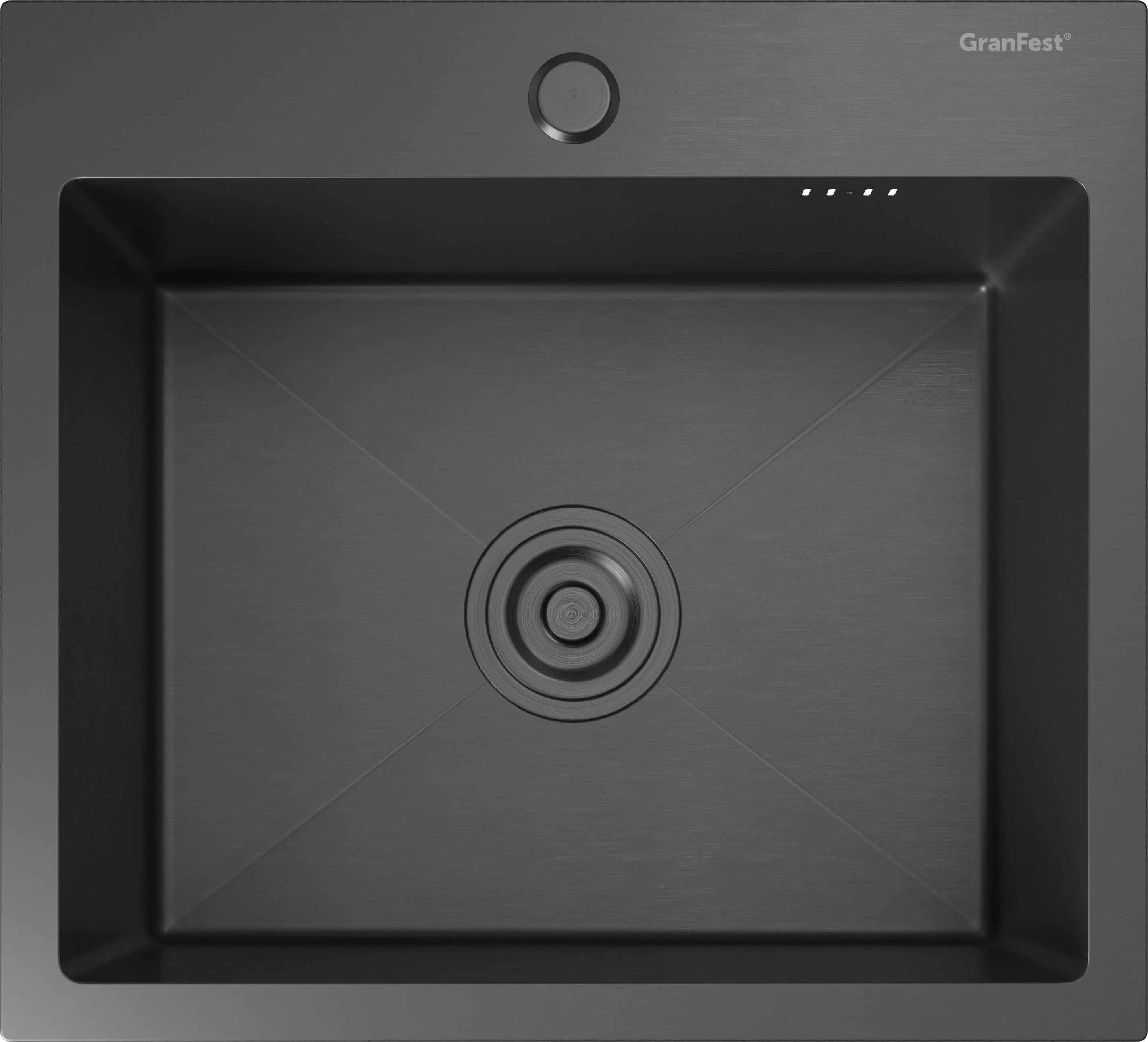 GRANFEST METAL Мойка нерж.сталь AISI 304 PVD графит 1 чаша 485*440*215 мм арт.GF-