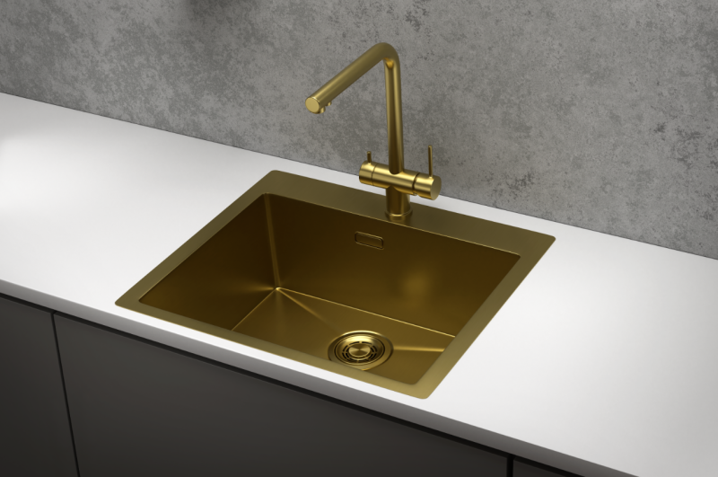 Кухонная мойка GRANULA GR-5951, ЗОЛОТО САТИН