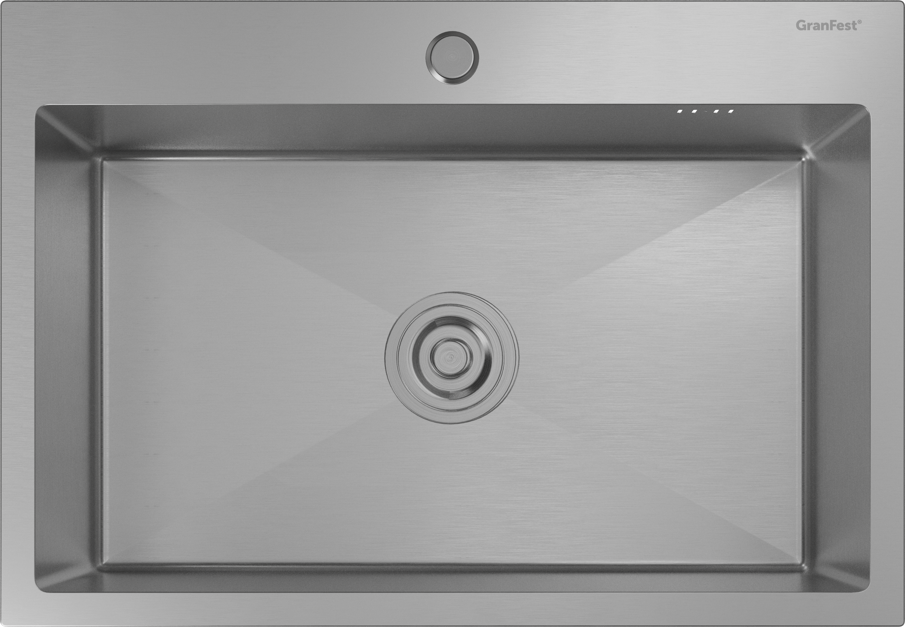 GRANFEST METAL Мойка нерж.сталь AISI 304 PVD графит 1 чаша 650*450*215 мм арт.GF-