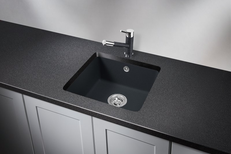 Кухонная мойка GRANULA GR-3601, ШВАРЦ (чёрный металлик)