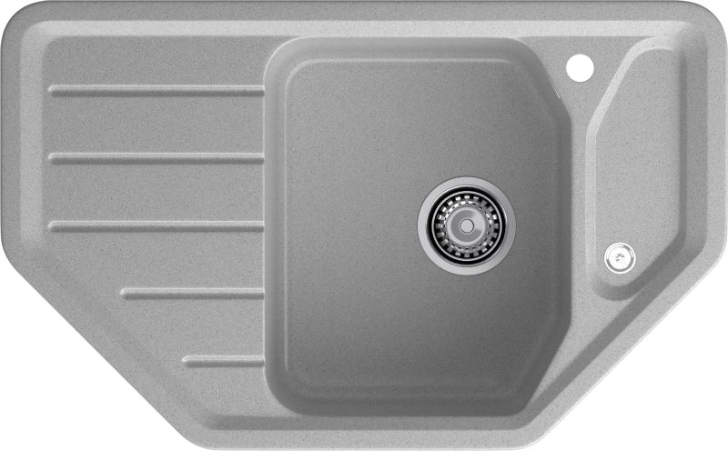 GranFest Композит Мойка CORNER 800E  угловая 800*500мм серый арт.GF-