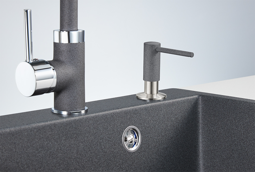 Дозатор кухонный GRANULA 018 D, ГРАФИТ (ЧЁРНО-СЕРЫЙ)