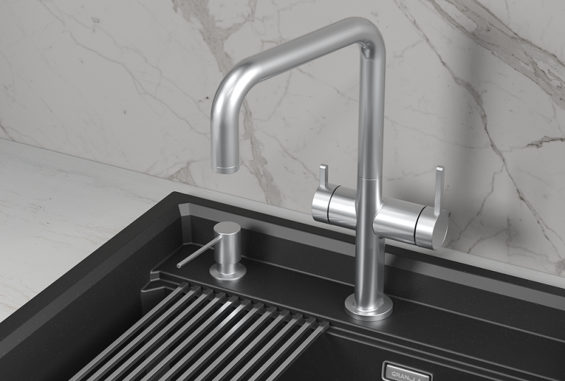 Кухонный смеситель GRANULA KS-8275, НЕРЖ
