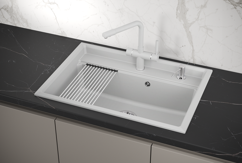 Кухонная мойка GRANULA KS-7301, АРКТИК (БЕЛЫЙ)