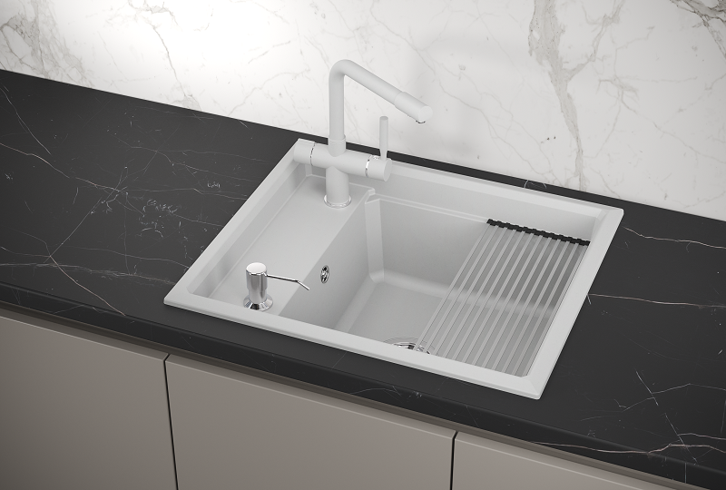 Кухонная мойка GRANULA KS-6004, АРКТИК (БЕЛЫЙ)