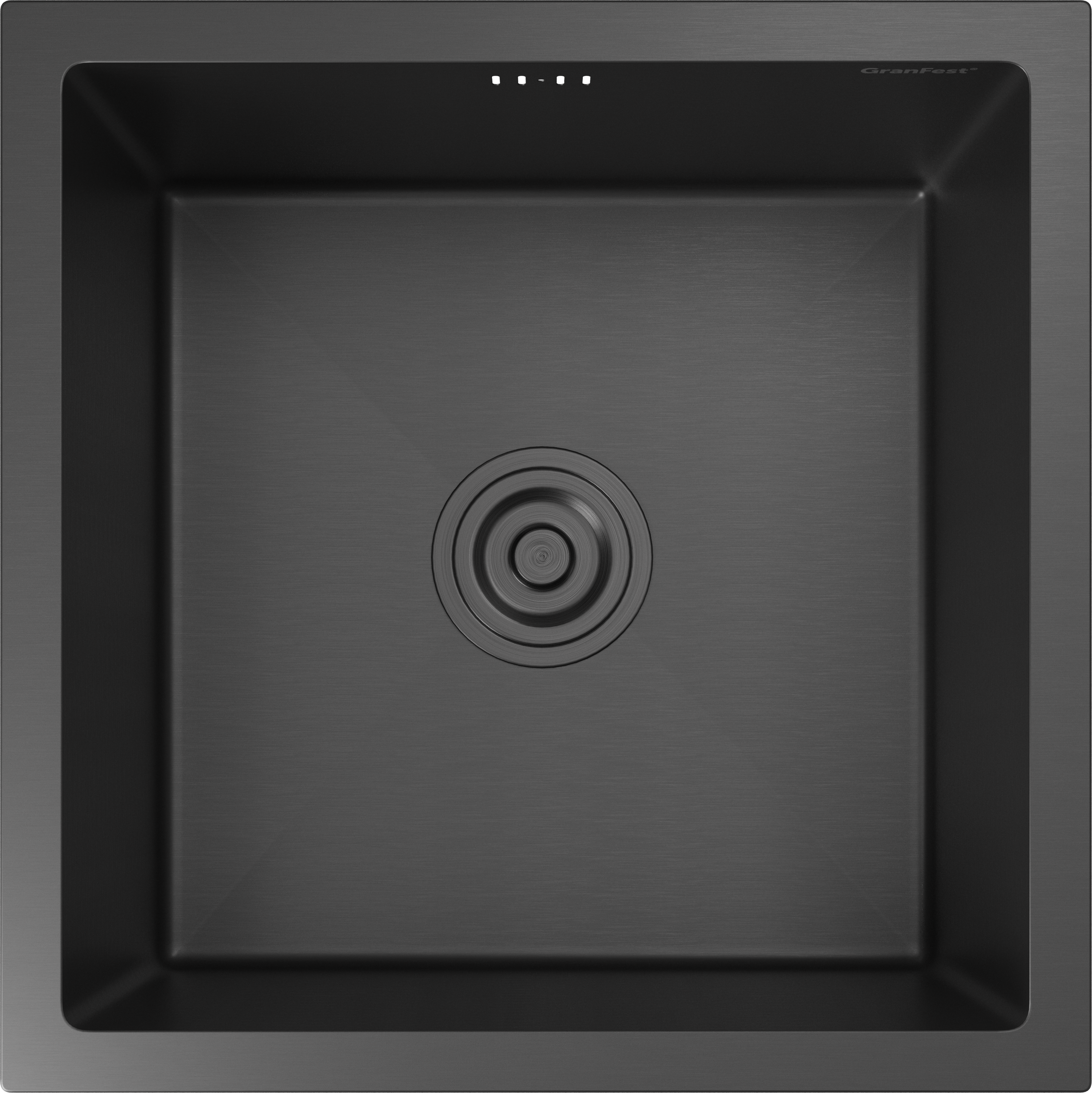GRANFEST METAL Мойка нерж.сталь AISI 304  PVD графит 1 чаша 440*440*215 мм арт.GF-4444  PVD графит