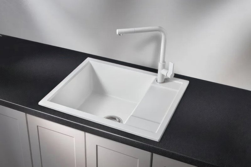 Кухонная мойка GRANULA GR-6002, АРКТИК (БЕЛЫЙ)