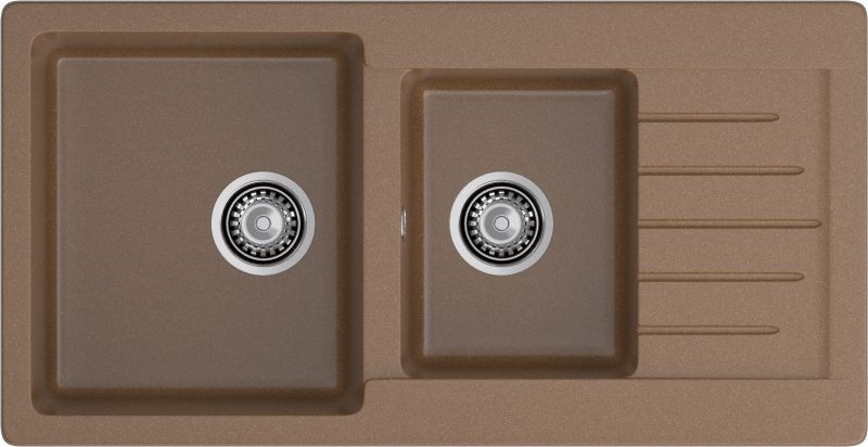 GranFest Композит Мойка PRACTIK 980KL  2 чаши+крыло 980*510мм терракот арт.GF-