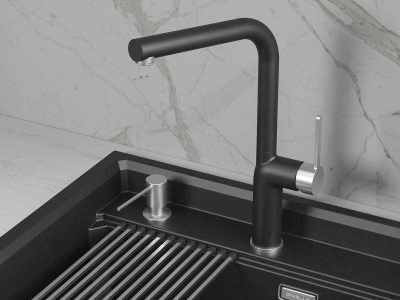 Кухонный смеситель GRANULA GR-9502, ШВАРЦ