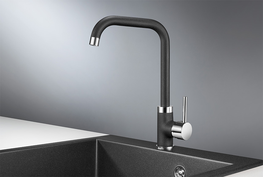 Кухонный смеситель GRANULA  0041, ЧЁРНЫЙ