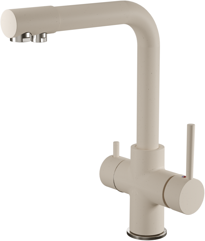 5423 Г-обр. D-35мм с краном питьевой воды белый