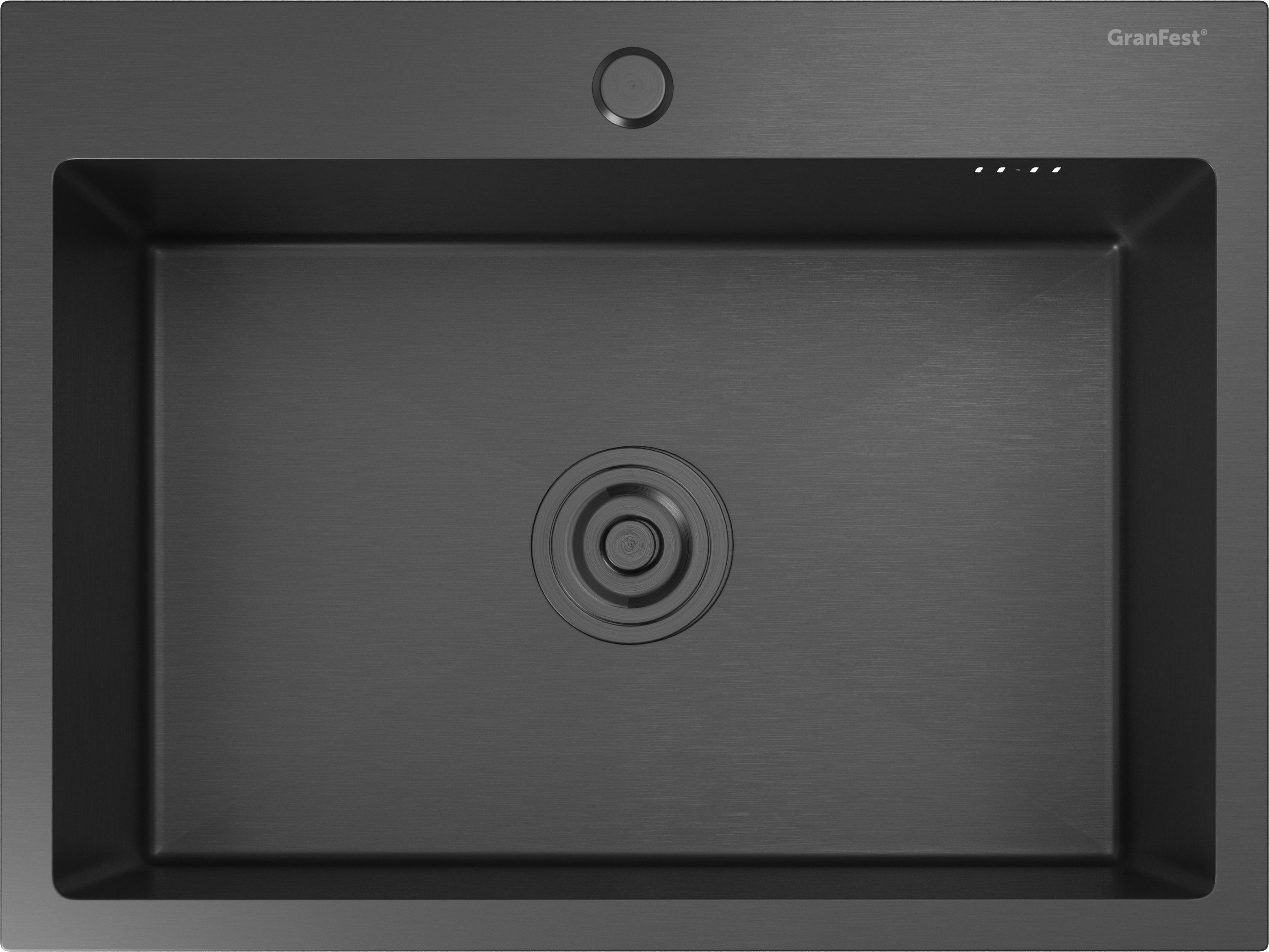 GRANFEST METAL Мойка нерж.сталь AISI 304 PVD графит 1 чаша 600*450*215 мм арт.GF-
