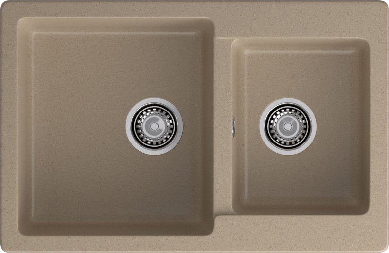 GranFest Композит Мойка PRACTIK 780K  2 чаши 780*510мм песочный арт.GF-