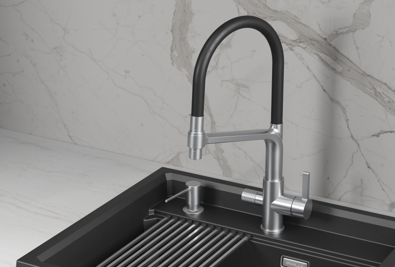 Кухонный смеситель GRANULA GR-5083, НЕРЖ