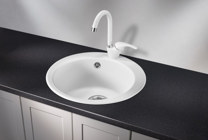 Кухонная мойка GRANULA GR-4801, АРКТИК (БЕЛЫЙ)