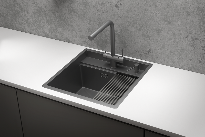 Кухонная мойка GRANULA KS-5051, ГРАФИТ МАТОВЫЙ