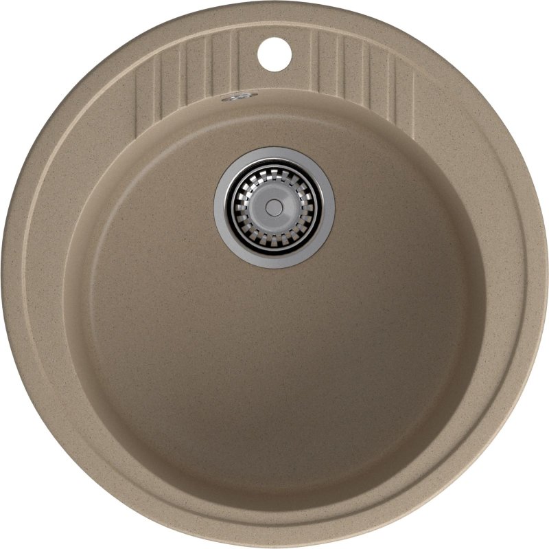 GranFest Композит Мойка RONDO 520  1-чаша D-520мм песочный арт.GF-