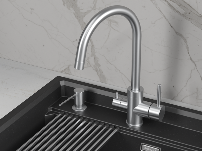 Кухонный смеситель GRANULA GR-5169, НЕРЖ