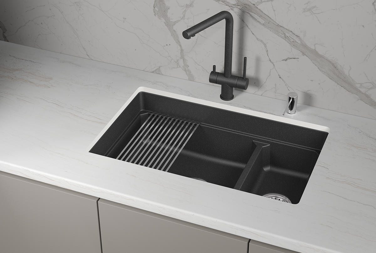 Кухонная мойка GRANULA KS-7304U, ЧЁРНЫЙ 