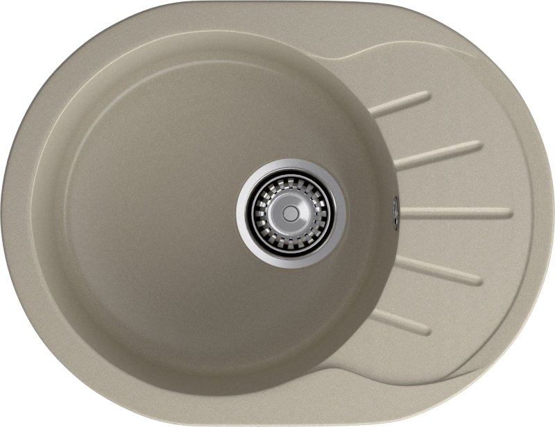 GranFest Композит Мойка RONDO 580L  1-чаша+крыло 579*445мм топаз арт.GF-