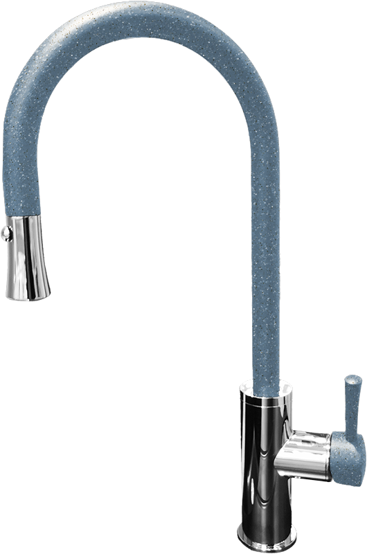 GranFest Композит Смеситель для кухни  U-обр. с выдвижной лейкой D-35мм графит арт.