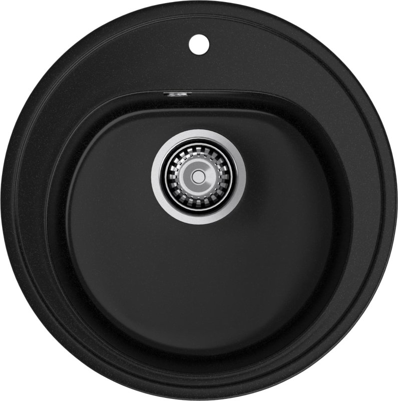GranFest Композит Мойка RONDO 510  1-чаша D-508мм черный арт.GF-