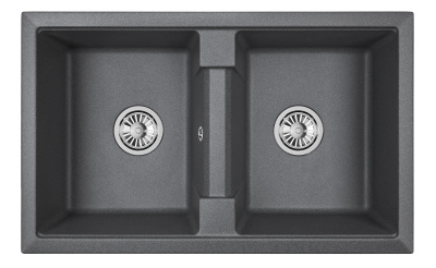 Кухонная мойка GRANULA GR-8101, ГРАФИТ (ЧЁРНО-СЕРЫЙ)