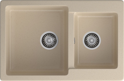 GranFest Композит Мойка PRACTIK 780K  2 чаши 780*510мм  кашемир арт.GF-