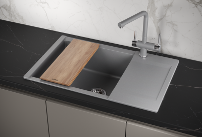 Кухонная мойка GRANULA ES-7807, АЛЮМИНИУМ