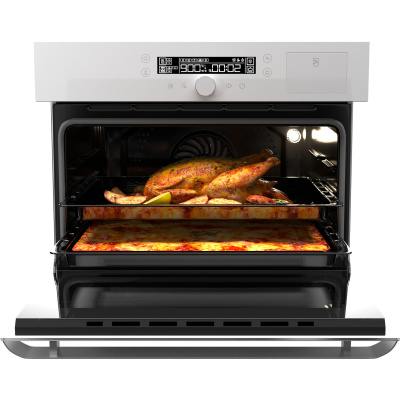 Электрический духовой шкаф с функцией пароварки и СВЧ Hiberg MS-VM 5115 W SMART