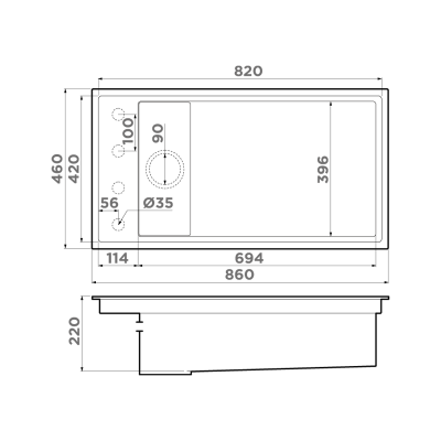 Кухонная мойка OMOIKIRI Kinaru Pro 86-U/I cn