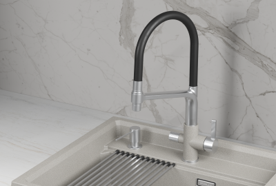 Кухонный смеситель GRANULA GR-5083, БАЗАЛЬТ