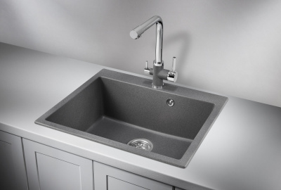 Кухонная мойка GRANULA  GR-6001, ГРАФИТ (ЧЁРНО-СЕРЫЙ)