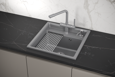 Кухонная мойка GRANULA KS-5002, АЛЮМИНИУМ 