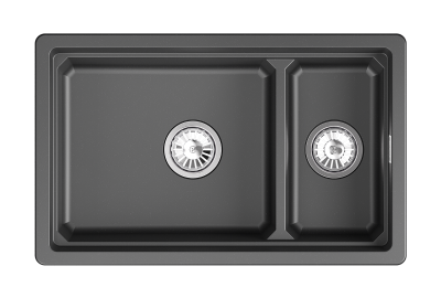 Кухонная мойка GRANULA KS-7304U, ШВАРЦ (чёрный металлик)