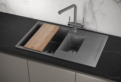 Кухонная мойка GRANULA ES-7808, ГРАФИТ