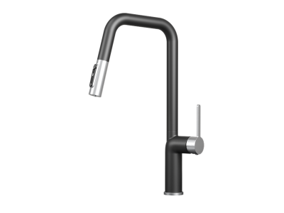 Кухонный смеситель GRANULA с выдвижным изливом с переключением на душ и подключением к  фильтру GR-9011, ТУРМАЛИН