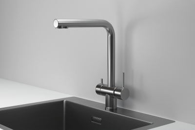 Кухонный смеситель GRANULA KS-7011, СТАЛЬ САТИН