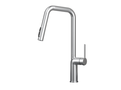 Кухонный смеситель GRANULA с выдвижным изливом с переключением на душ и подключением к  фильтру GR-9011, НЕРЖ