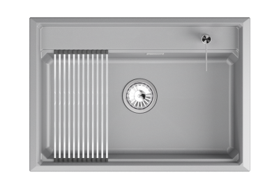 Кухонная мойка GRANULA KS-7301, АЛЮМИНИУМ