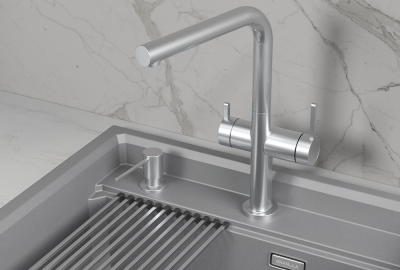 Кухонный смеситель GRANULA KS-8276, НЕРЖ