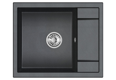 Кухонная мойка GRANULA GR-6002, ШВАРЦ (чёрный металлик)